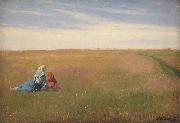 Michael Ancher, A Summer Landscape with two Girls